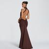 Women's temperament elegant banquet evening dress long dress European and American style fashion sexy slim dress