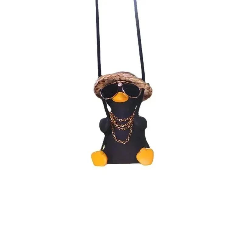 Cute Car Pendant, Rich Duck Animation Swing, Little Duck, Car Rearview Mirror Hanging Decoration