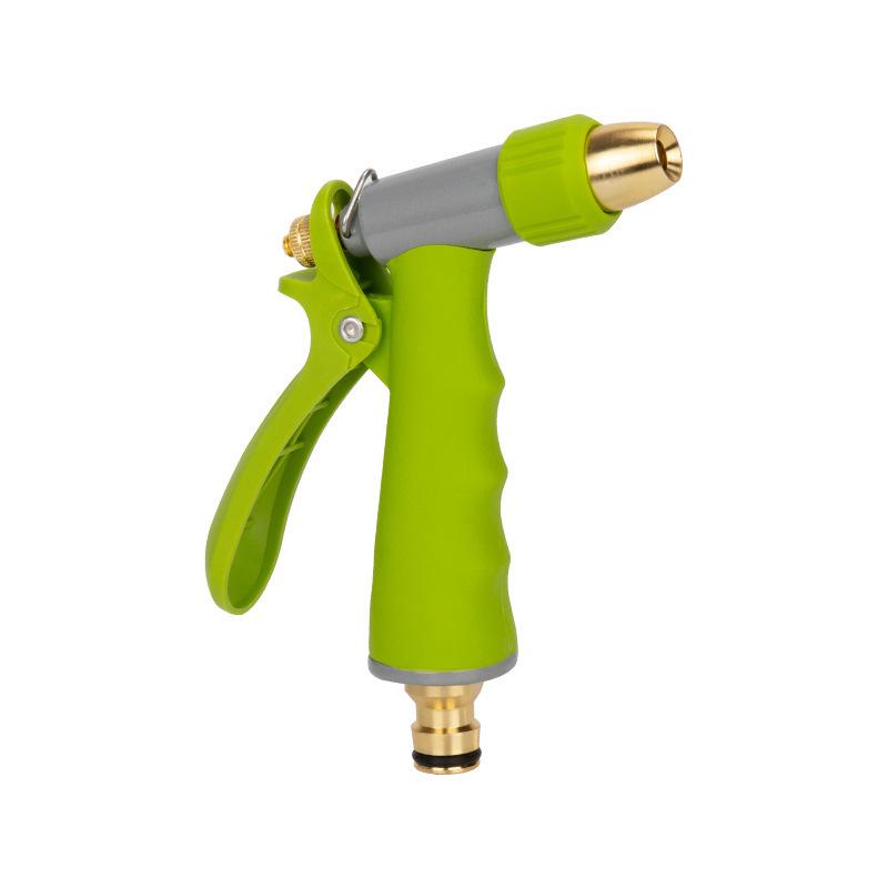 Aluminum Alloy High-Pressure Car Wash Nozzle with Rubber Grip and Brush for Gardening and Car Cleaning