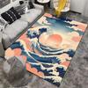 Japanese Wave and Red Sun carpet Non-slip rug suitable for living room and bedroom sofas