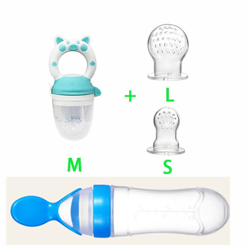 4Pcs/Set Baby Food Pacifier Toddler Nibbler Feeder Cup Boy Girl Fruit Vegetable Feeding Infant Newborn Nipple Soother Bottles