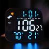 Alarm Clocks for Bedroom LED Digital Weather Clocks Desk Alarm Clock with Auto Dimming Day of Week Indoor Temperature