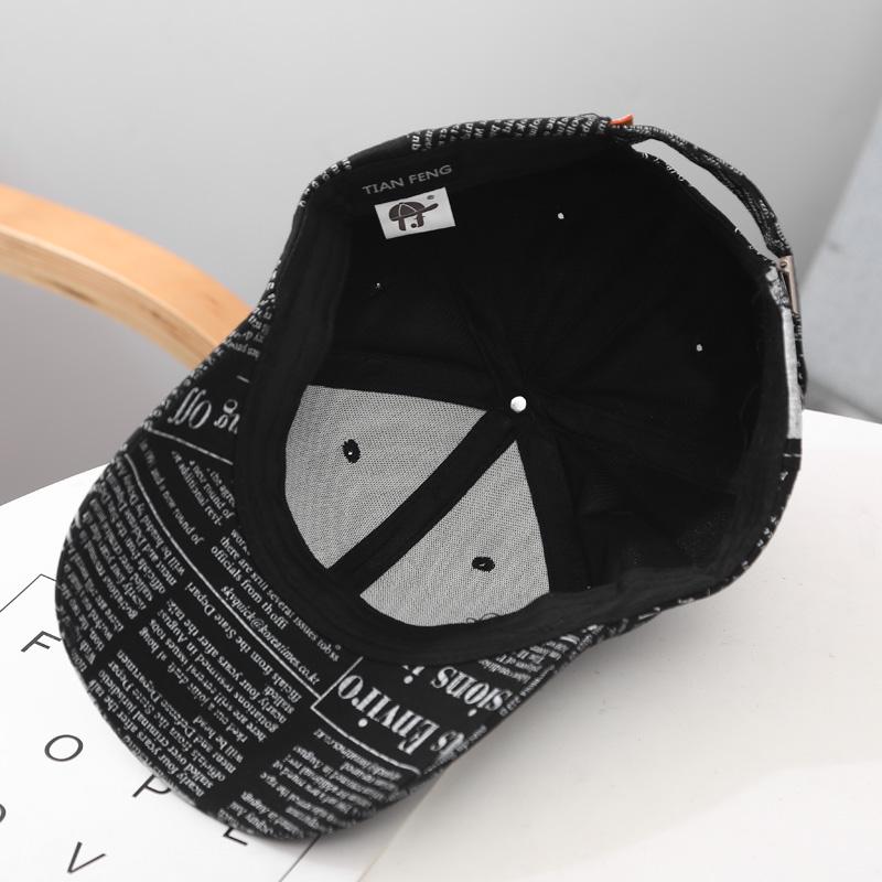 Gorra con diseño de periódico Unisex, gorra de béisbol informal con estampado de grafiti, sombreros ajustables para mujeres y hombres, gorro de Hip Hop callejero