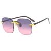 2026 European Style Rimless Square Sunglasses for Men and Women - Trendy Cut Edge Design