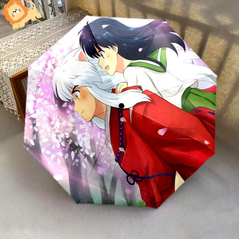 1PC Inuyasha Automatic Umbrella - Suitable Travel Outdoor Portable Umbrella Birthday Gift Daily Essentials