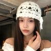 Ins Knitted Crochet Hollow Cold Hat Women's Summer Thin Breathable Versatile Face Small Knitted Wool Hat