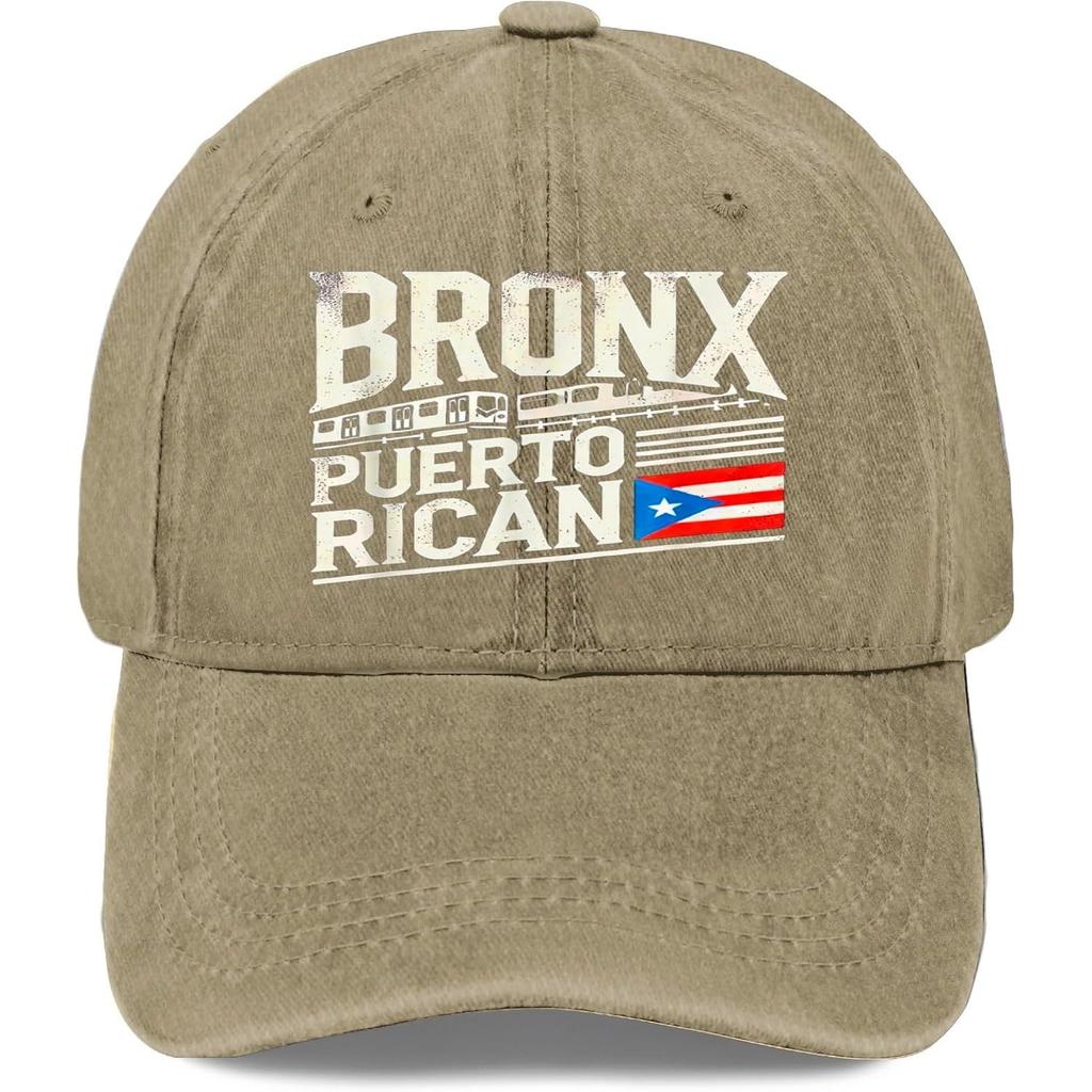 Bronx Puerto Rican Flag Distressed Baseball Cap Washed Denim Adjustable Outdoor Sun Hat