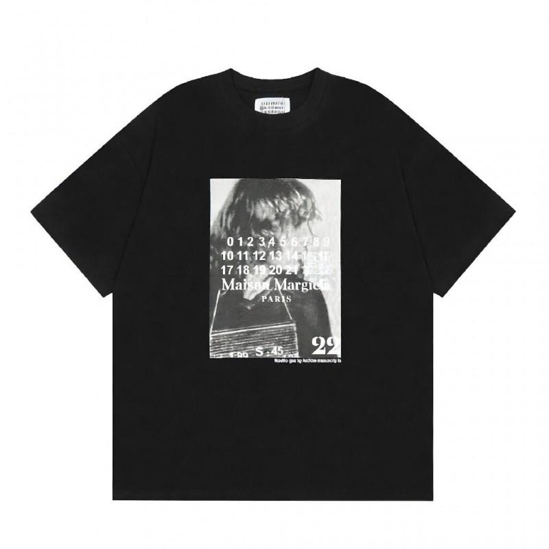Digital Print MM6 Cotton T-Shirt Men Women Short Sleeve Casual Top 230g