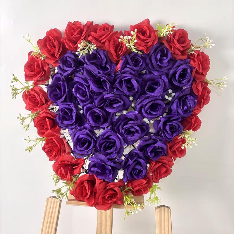 Cross Simulation Rose Heart Wall Decoration for Weddings - Hanging Décor for Home, Wedding Rooms, Cars, and More