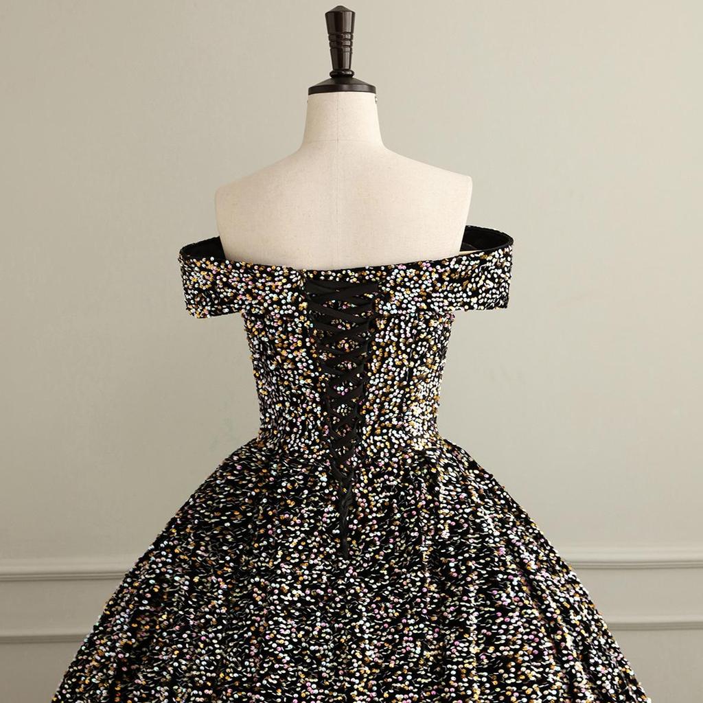 Cross-border Shiny Pitaya Puffy Skirt Wedding & Evening Gown