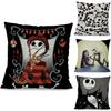 Einzigartiges Nightmare Before Christmas Geisterkopf-Design Dekorative Kissenhülle Baumwolle Leinen Material Leicht zu reinigen