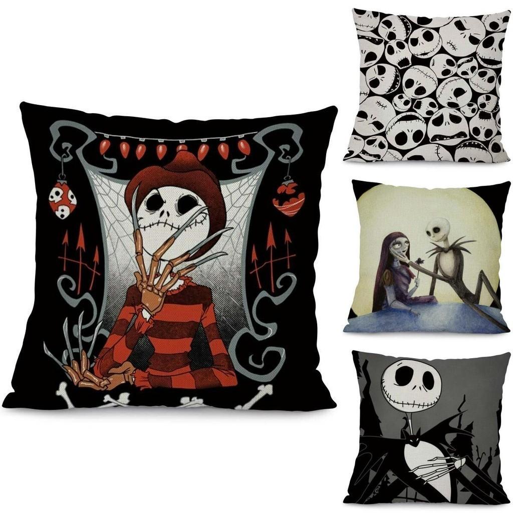 Einzigartiges Nightmare Before Christmas Geisterkopf-Design Dekorative Kissenhülle Baumwolle Leinen Material Leicht zu reinigen