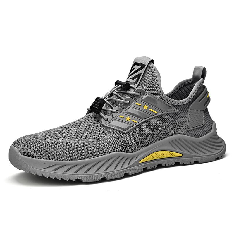 Summer New Outdoor Mesh Breathable Soft Sole Shoes Men's All-Matching Comfortable Lightweight Slip-on Flyknit Casual Shoes