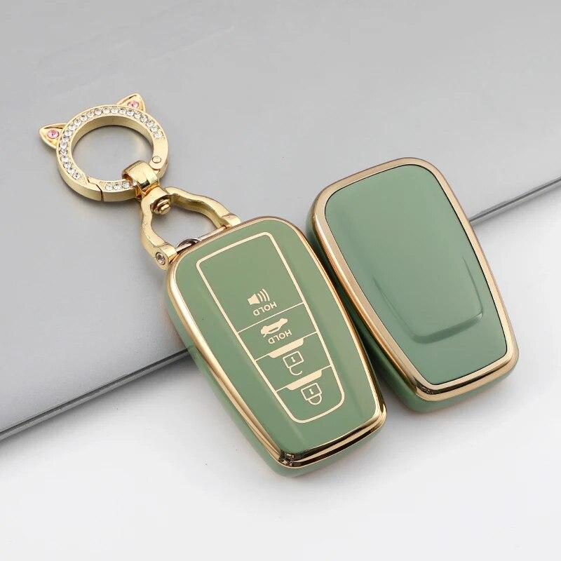 2/3/4 Knappar för Toyota Camry CHR Corolla RAV4 Avalon Land Cruiser Prado Prius 2017 - 2022 TPU Bilnyckelfodral Skydd Fob Nyckelring