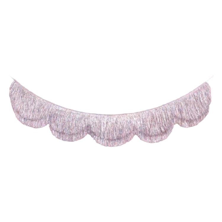 Glittering Tiered Fringe Banners with Scalloped Design for Perfect Party Photo Booth Backdrop Hanging Decorations