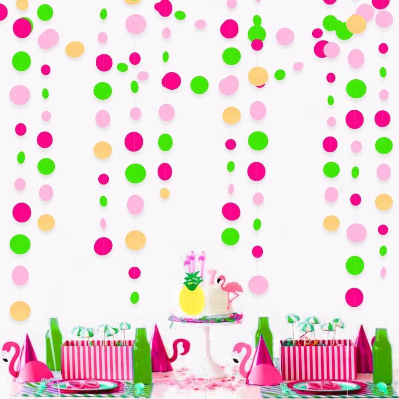 New Paper Circle Garland Banner Round Dots Colorful Colorful Dot Garland Hanging Party Garland Wedding Decorations