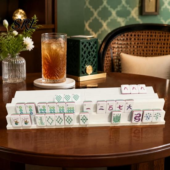 Mahjong Hands Organizing Tools 1/2/4Pcs Folding Double Rack, 2 Player Tile Holder Rack for Up To 1.5 Inches Tiles, Portable Game Accessory