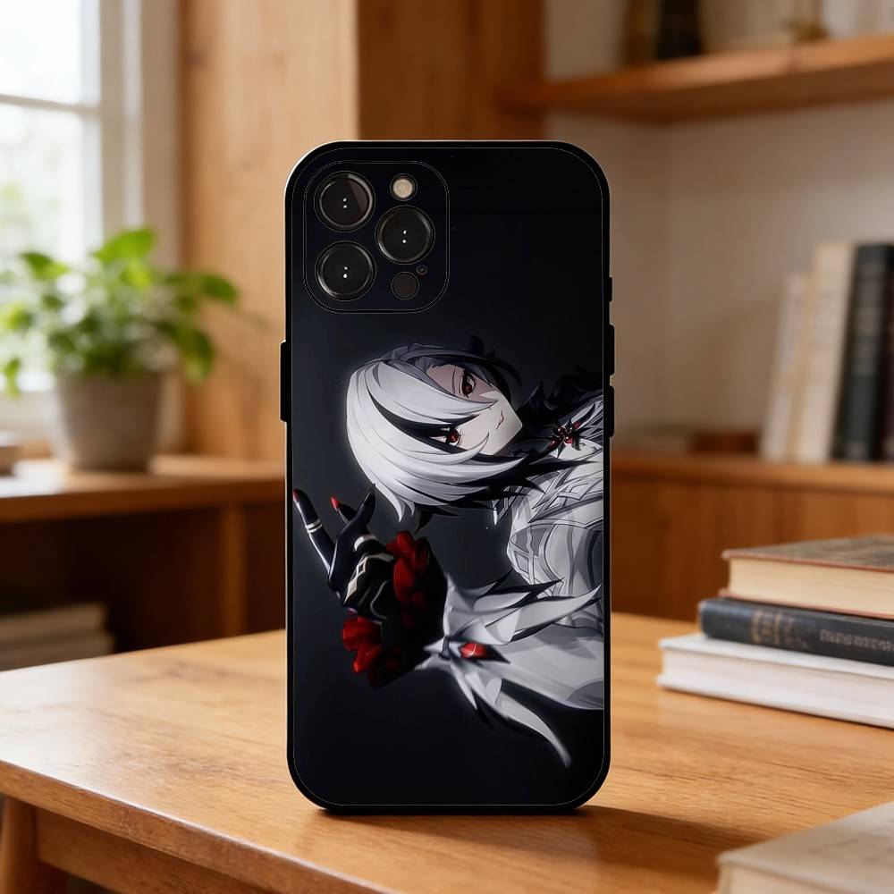 Arlecchino G-Genshin Impact Phone Case For iPhone17,16,15,14,13,12,Plus,Pro Max, 5G Others Soft Black Cover iPhone16se4