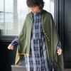 Autumn Nico Stole Poncho Kinomi Colors Merino Wool Stylish for Women [Saifuku Co., Ltd.] (5 Available) Cardigan, Thick, Fall/Winter Throw, (Mocha) #07