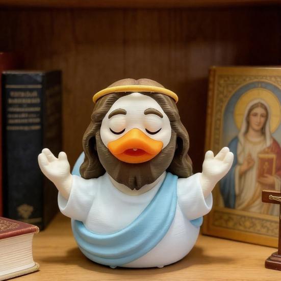 Jesus Anka Figur Samlarobjekt 3D-tryckta Kristna Anka Figurer Religiös Liten Jesus Anka Prydnad för Skrivbord Bil Instrumentbräda Dekor