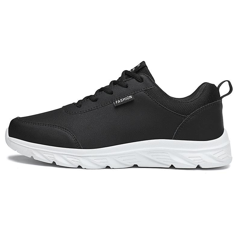 Autumn and winter large size 46 lightweight soft sole men's sports shoes leather surface casual running travel shoes spot