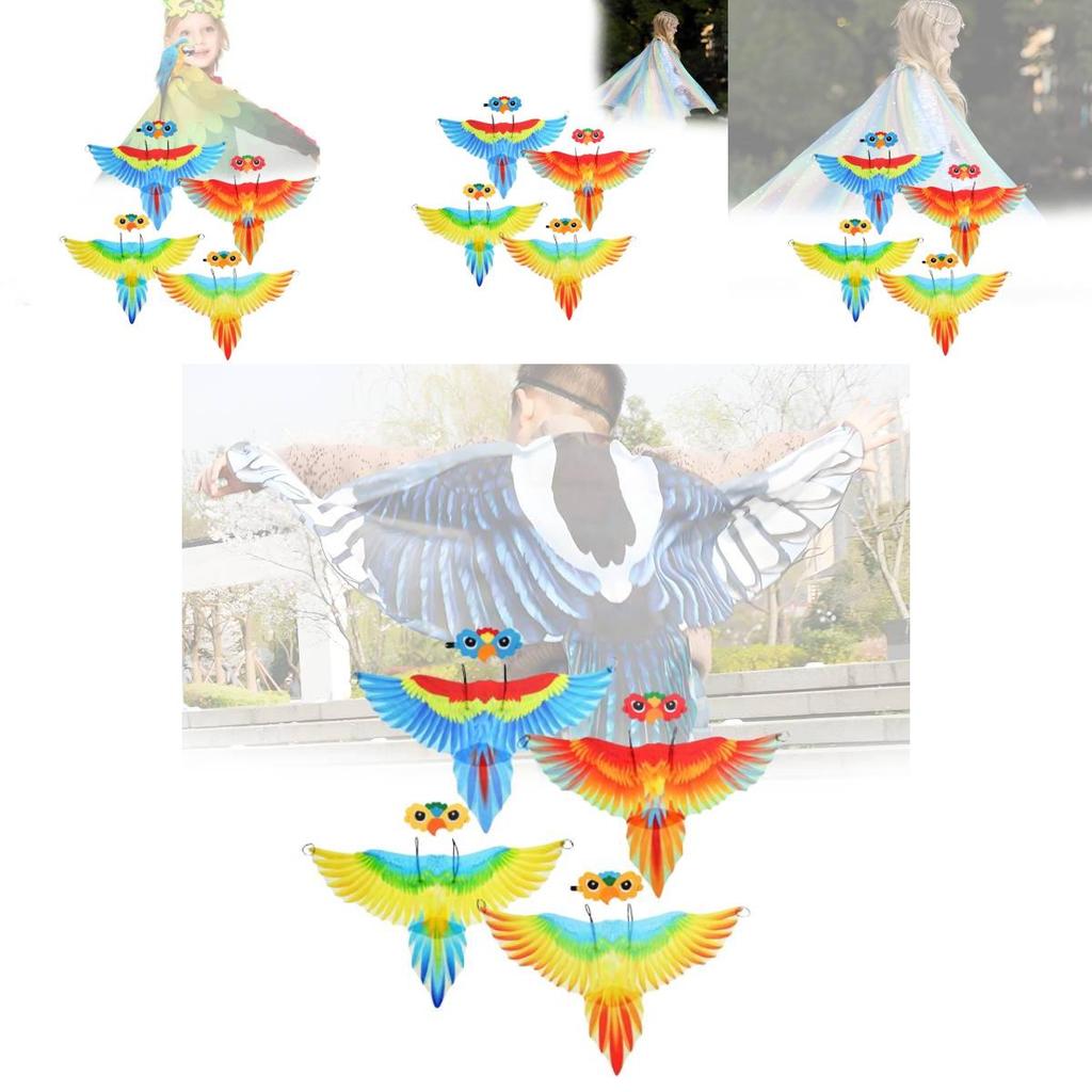 Colorful Kids Parrot Wings Cape And Bird Headpiece Ideal For Halloween And Christmas Celebrations