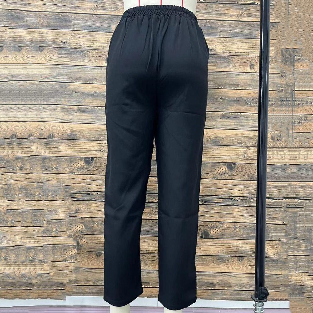Pleated Business Harlan Pants with Pockets Professional Pants Casual High Waist Suit Pants  Girl