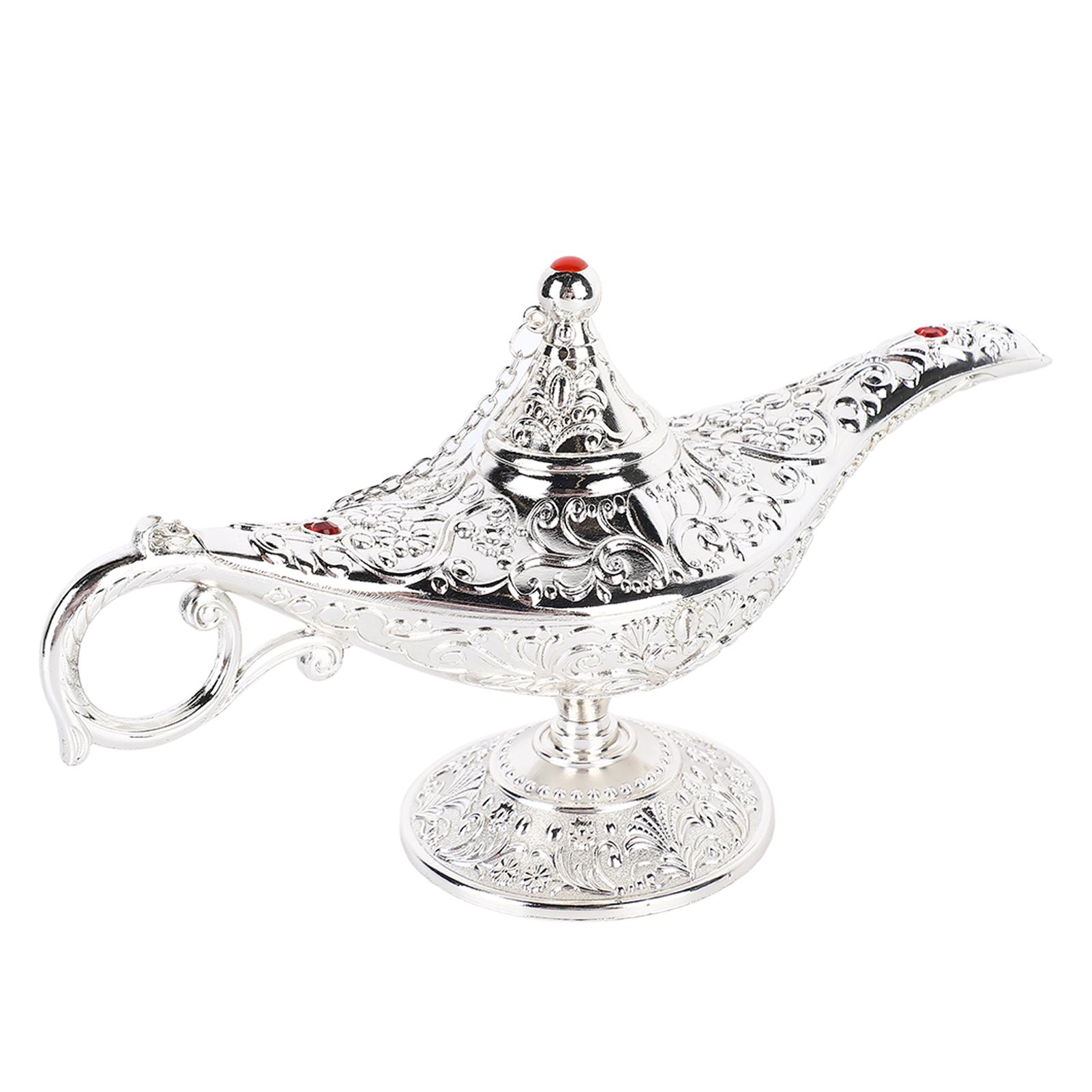 

Арабская лампа Винтажное металлическое настольное украшение ing Лампа Декор для гостиной Вечеринки Офиса Серебро серебряный