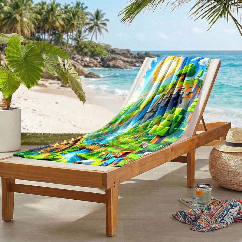 Pixel Game Fashion Beach Towel: Ideal for Summer Adventures Soft, absorbent and quick drying suitable for swimming and bathing