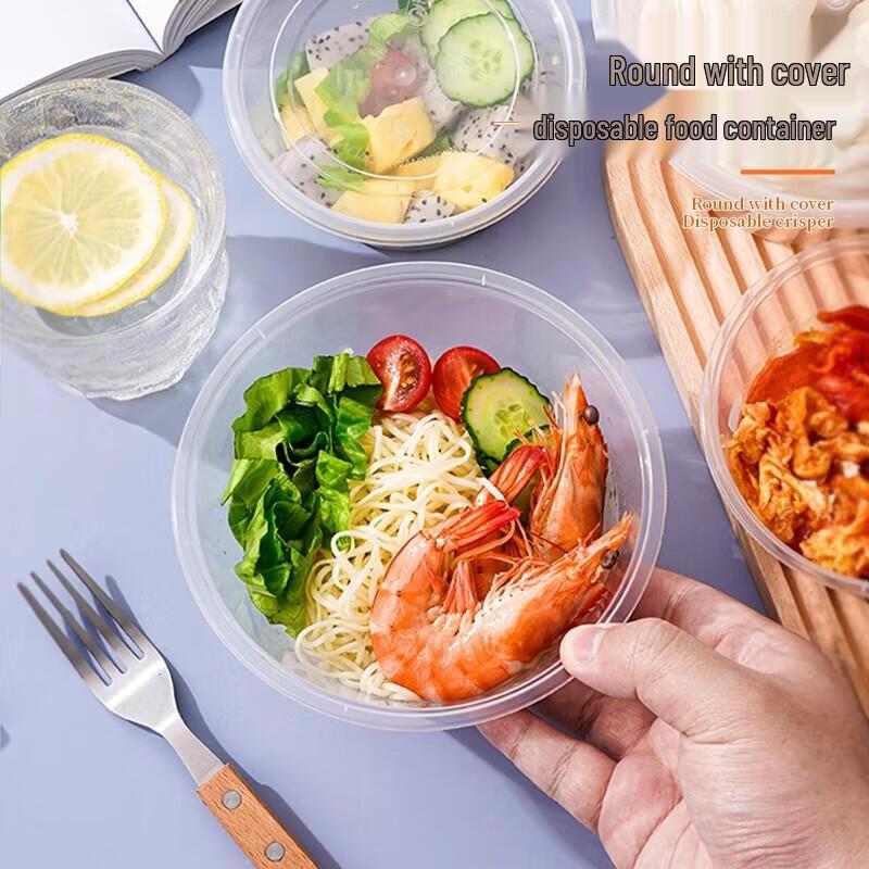 JINGRX Disposable Round Food Containers with Lids