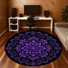 1pc mandala purple Round Chair mat Area Rug - Non-Slip, Floor Mat for Office, Bedroom, home decor Christmas Gift-1002346