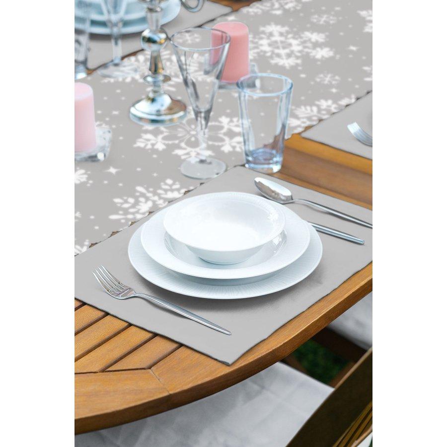 New Year Themed Snowflake Runner and Placemat Set 5 Pieces / Placemat Table Mat Dining Table Mat Coaster