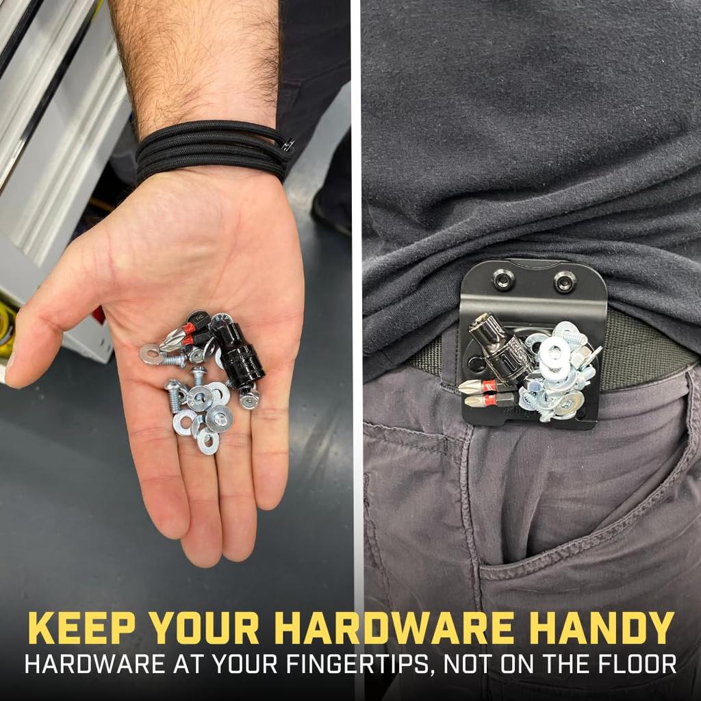 Holstery MagMaster Magnetic Tool Holder Powerful Belt Magnet Holster for Drill and Other Magnetic Tools and Hardware - Clip-On Screws, Hammers,