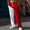 Spring and summer straight colour blocking casual men's peplum trousers loose large size trousers