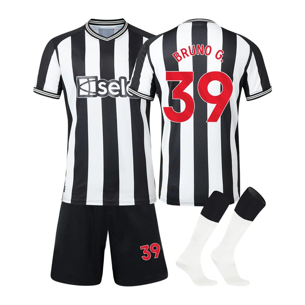 23-24 Newcastle-United Hjemme Fotballdrakter Kort Tightssett Ny Sesong Kort Tights Herrestørrelsessett
