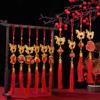 1/10 Stück 2026 Jahr des Pferdes Wandbehang Autoanhänger Chinesisches Neujahr 3D Pferde-Laterne Rot Gold Anhänger Glücksdekor Geschenke
