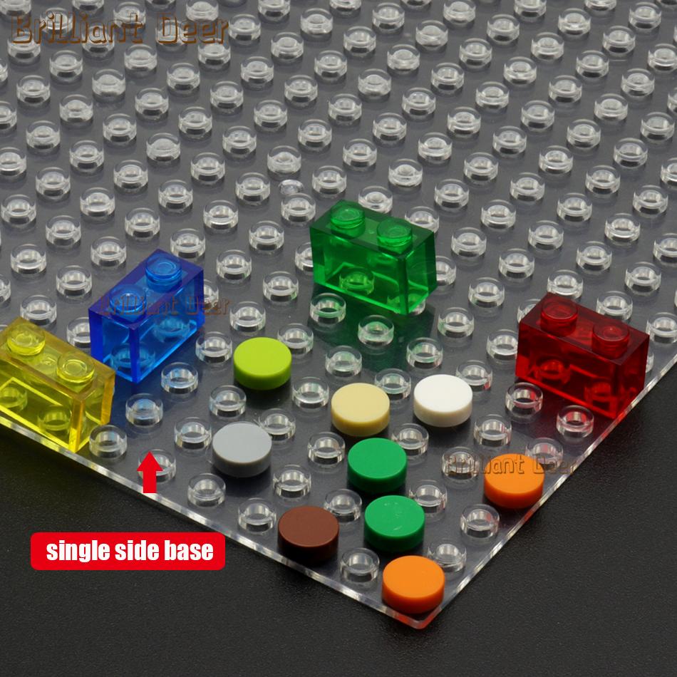 Transparent Base Plate 32x32 Single Double Sided Small Building Blocks Classic DIY Building Baseplates Toys For Children Kids