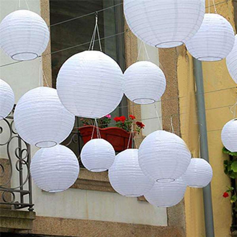 A84E-80 Pack Chinese Round White Paper Lantern,Paper Lanterns Hanging Lanterns Wedding Party Decorations