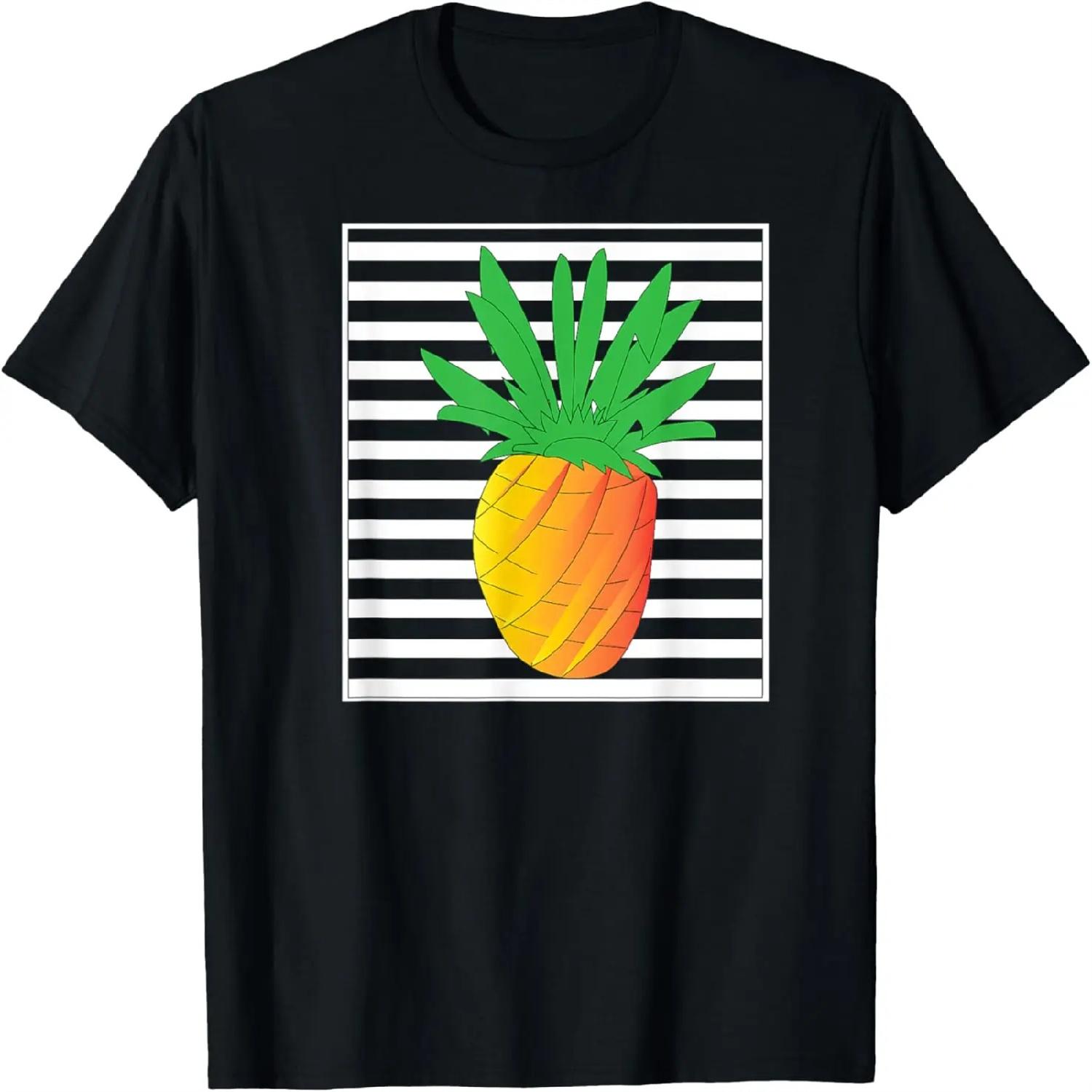 Stripes And Pineapple Cheerful T-Shirt S