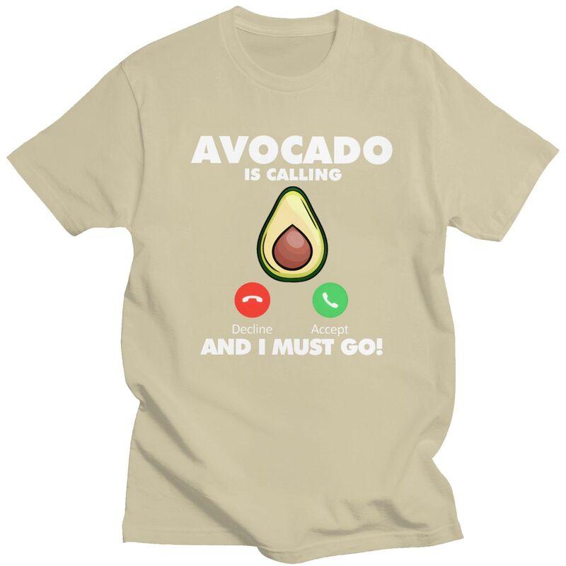 My Avocado Is Calling TShirt Pure Cotton Tee Tops Streetwear Round Neck Tshirts Casual ShortSleeve Clothing Men Women