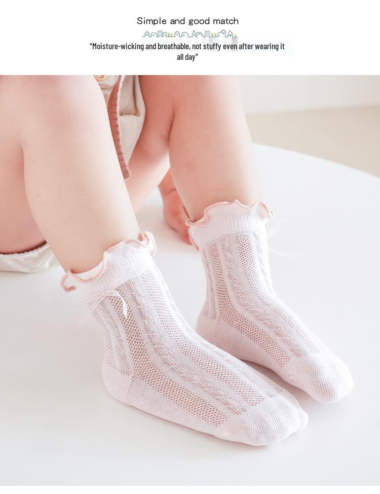 Spring & Summer Baby Bubble Cuff Mesh Socks - Thin, Seamless, Antibacterial for Infants & Toddlers