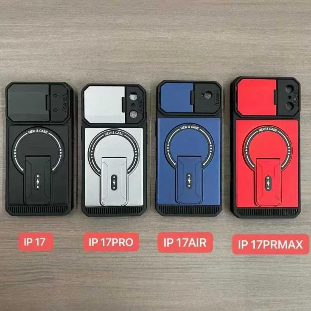 Flip Full Lens Protection Fold Stand Magnetic Phone Case For iPhone 17 Air 16 15 Pro Max 14 13 12 11 For Magsafe Military Cover