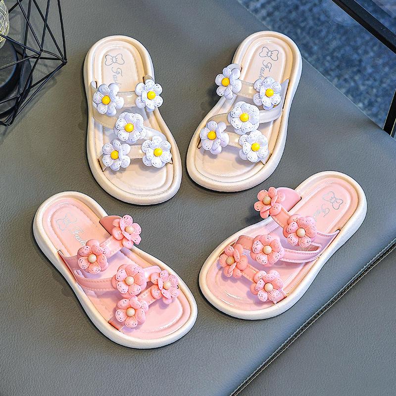 Summer 2025 Little Girl Anti-slip Cartoon Girl Flip-flops Children's Slippers