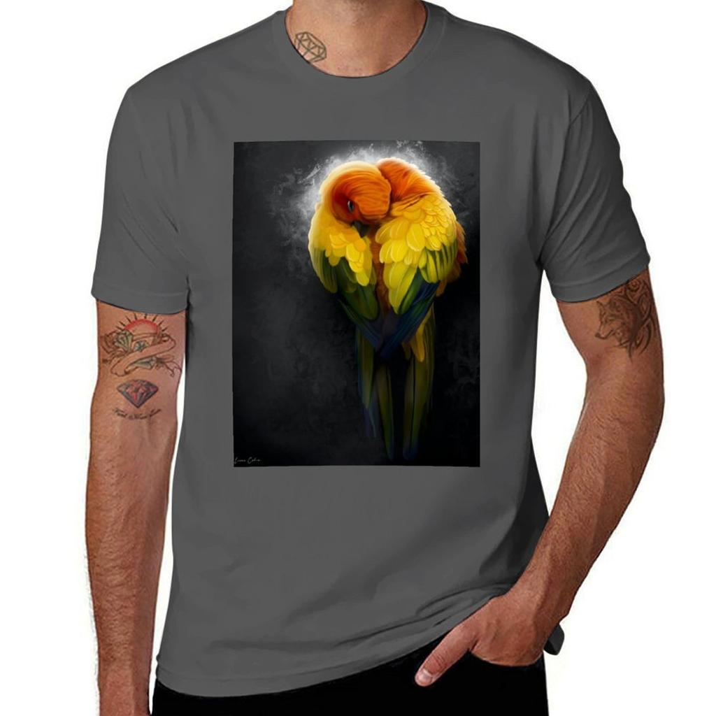 Colorful Birds Sun Parrots Tshirt T Shirts For Unisex Cotton Funny Tshirt
