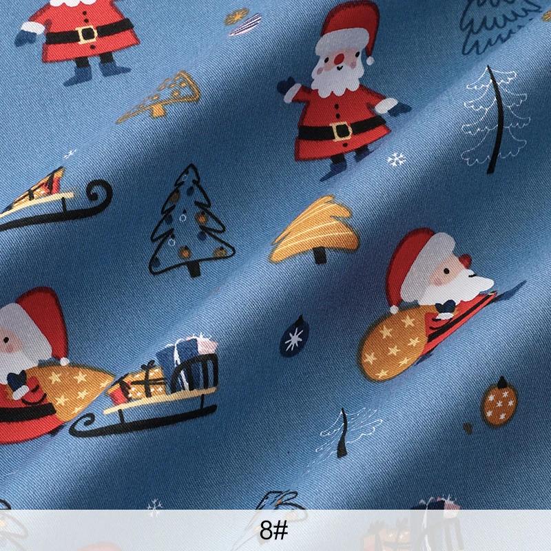 0.5m/1m/2m Pure Cotton Twill Christmas Printed Fabric for Sewing Curtain Scene Decoration Tablecloths Children's Clothing Fabric