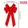 1-4PCS Red Christmas Bows Outdoor Decorations Large Christmas Tree Top Bow Velvet Wreath with Glitter Gold Edge Front Door Decor