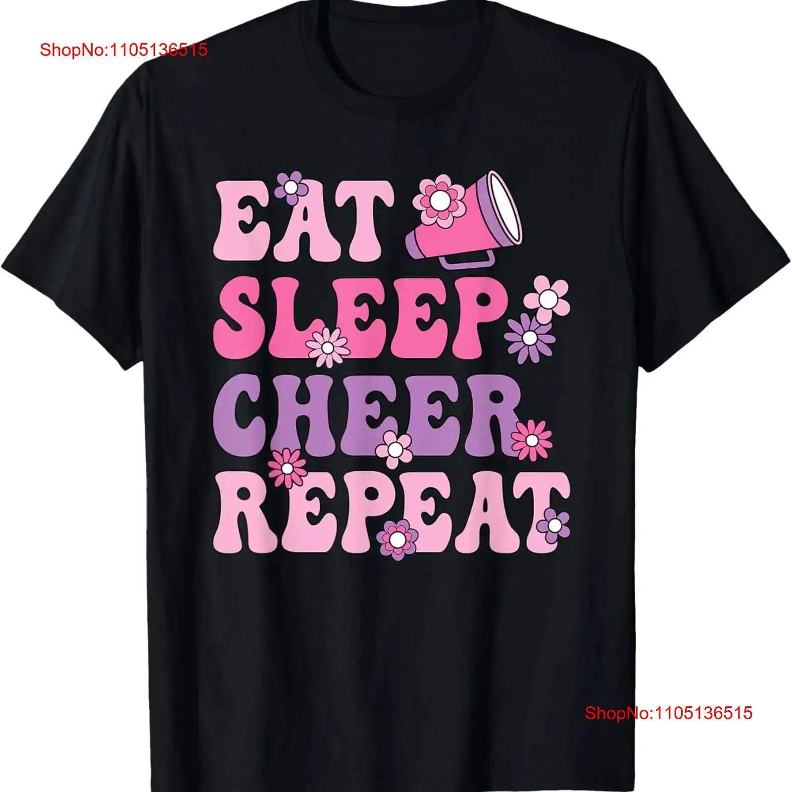 Eat Sleep Cheer Repeat Cheerleader Cheerleading Women Girls T Shirt vintage Washed Comfortable graphic Top For Everyday Wear S разноцветный