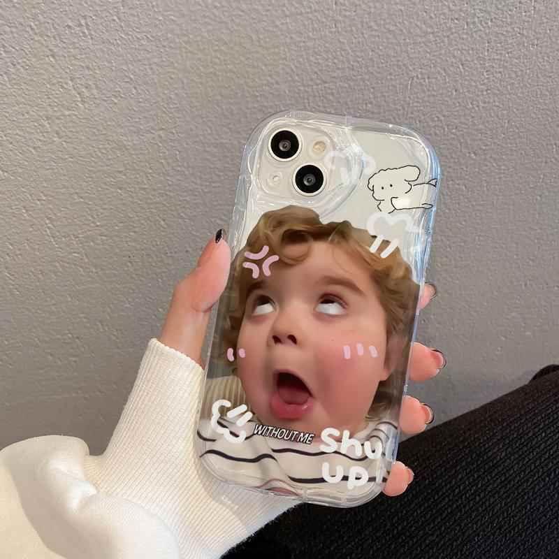 Cute Cartoon Phone Case IPhone 15 Pro Max 16 With Full Coverage Soft Silicone Bumper In Cream White Transparent