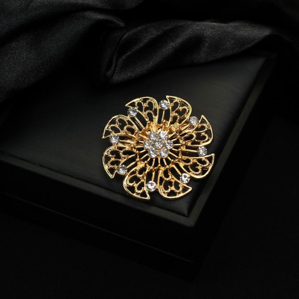 Gold & Diamond Vintage Butterfly Brooch - Versatile Women's Pin Jewelry