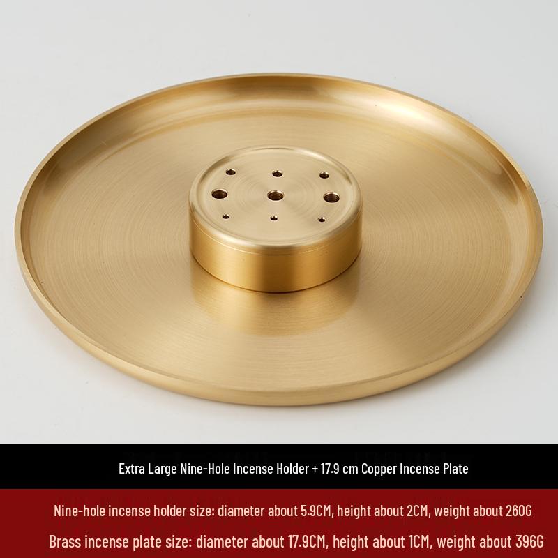Nine-Hole Zen Brass Incense Holder - Ash-Free & Multi-Hole Mini Burner